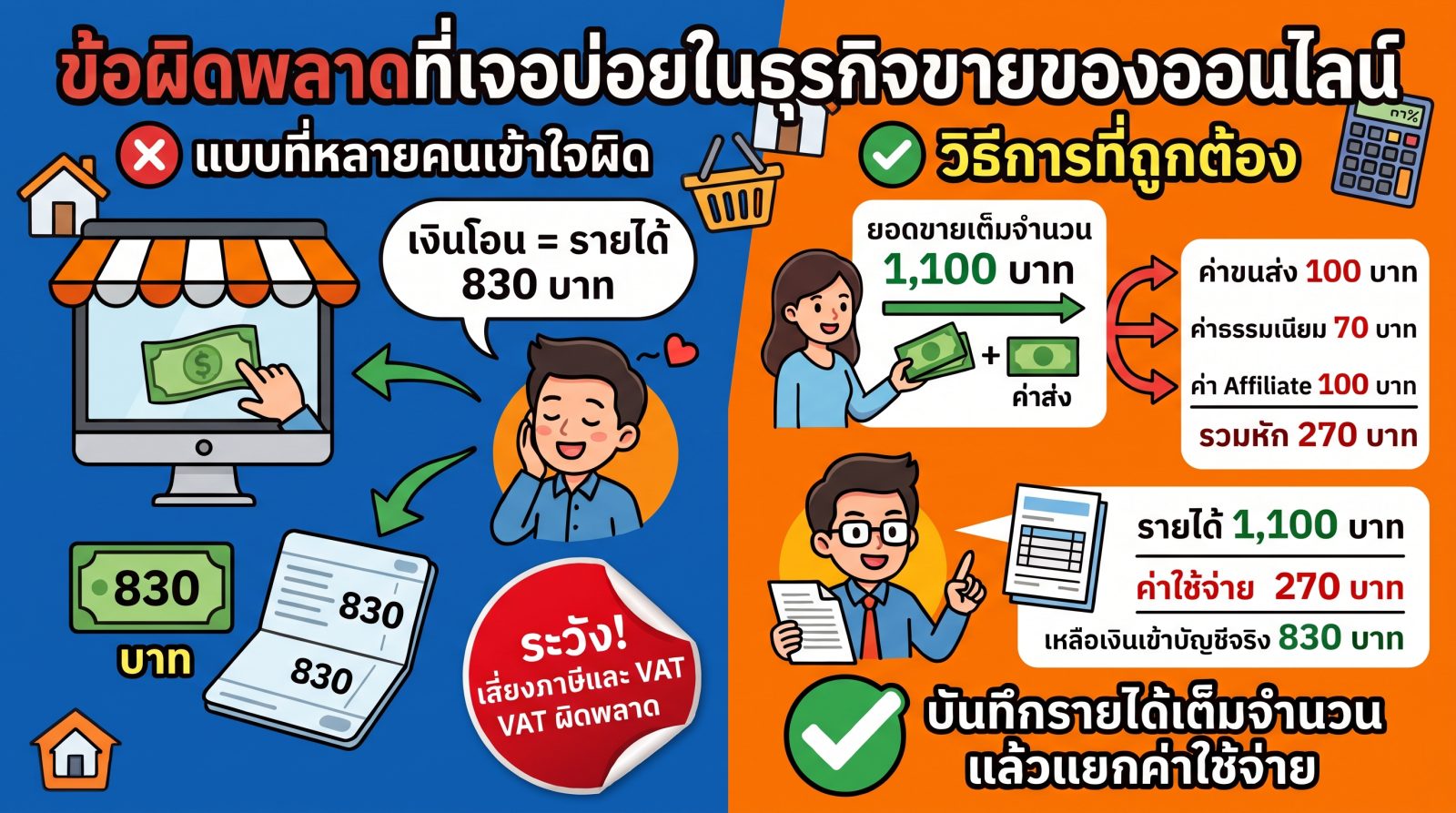 ข้อผิดพลาดที่พบเจอบ่อยในธุรกิจขายของออนไลน์